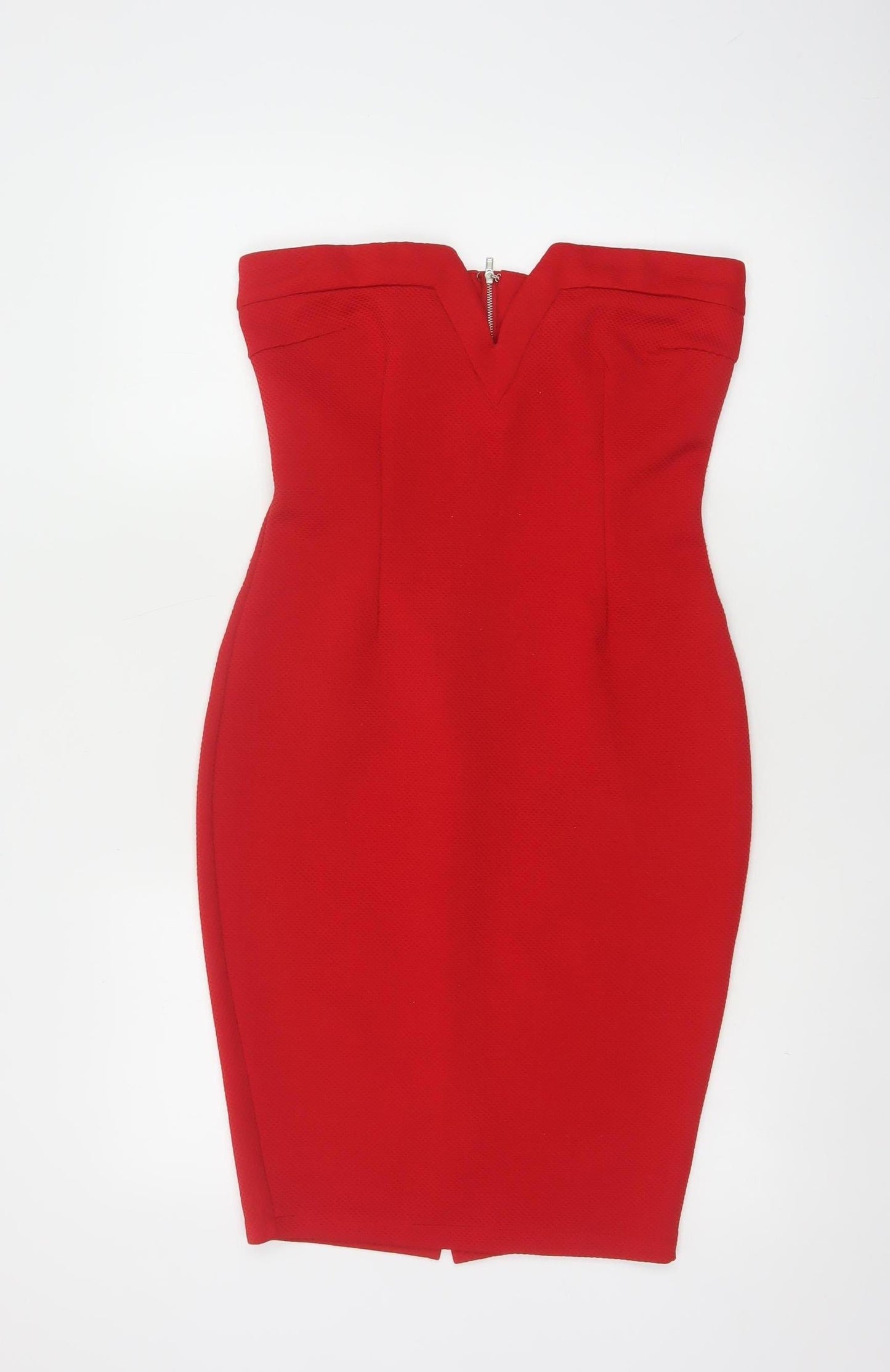 AX Paris Women Red Strapless Bodycon Knee Length Dress Size 12