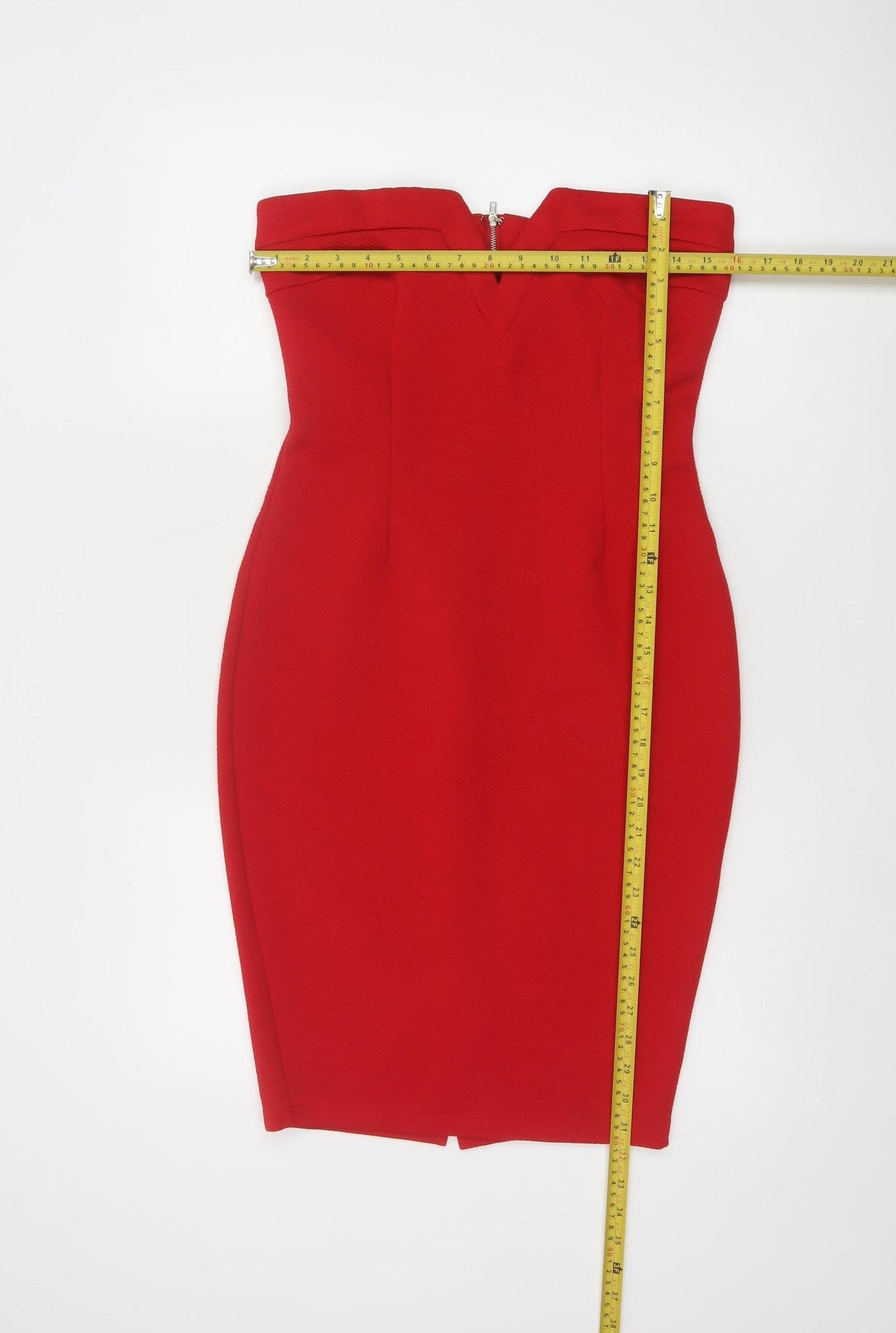 AX Paris Women Red Strapless Bodycon Knee Length Dress Size 12