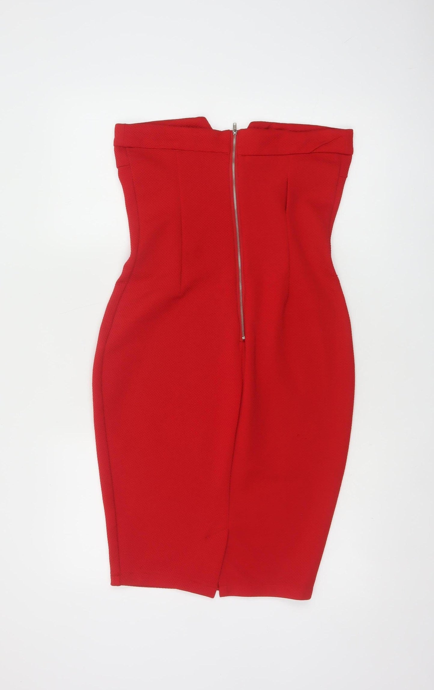 AX Paris Women Red Strapless Bodycon Knee Length Dress Size 12