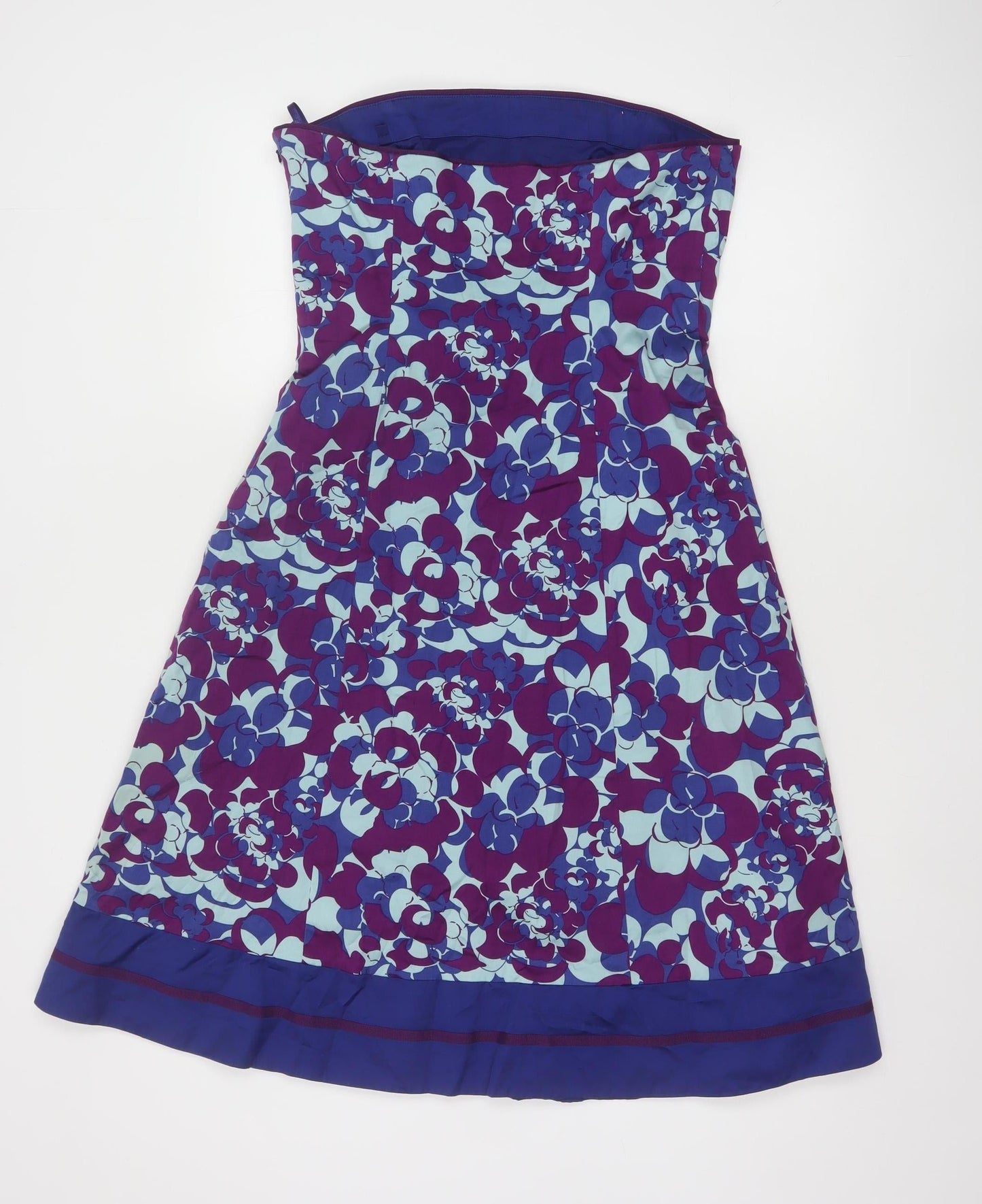 Coast Women’s Multicoloured Floral A-Line Strapless Knee Length Dress Size 12