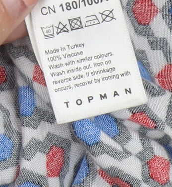 Topman Men's Multicoloured Geometric Short Sleeve Viscose Shirt M