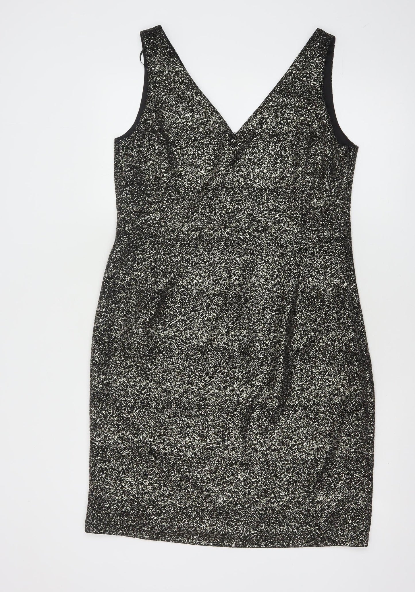 Phase Eight Women’s Black Glitter Bodycon Dress Size 16