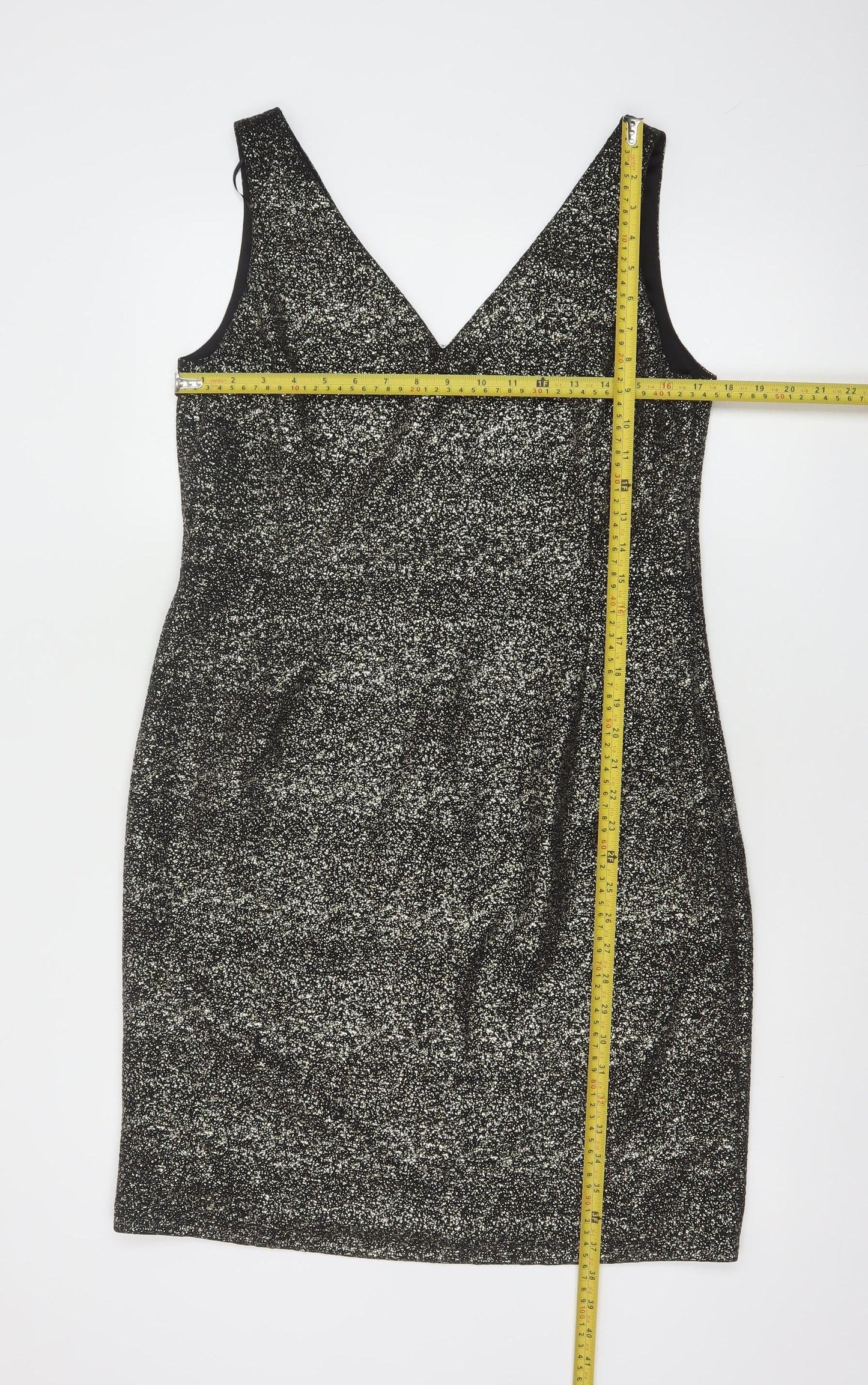 Phase Eight Women’s Black Glitter Bodycon Dress Size 16