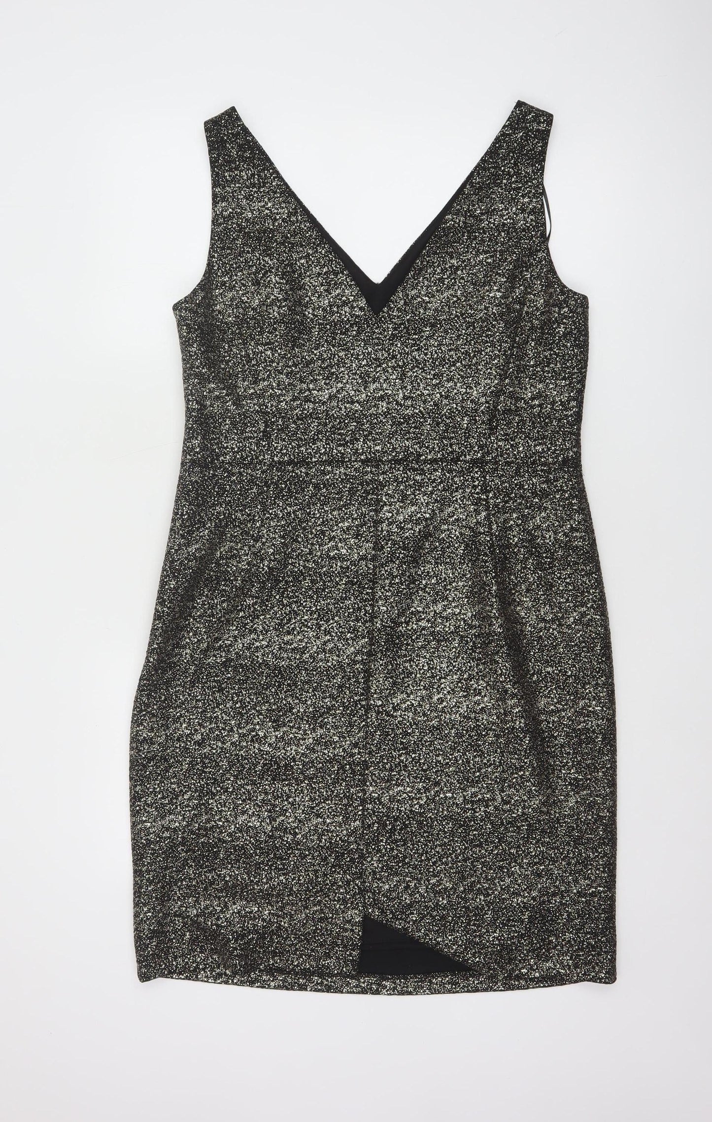 Phase Eight Women’s Black Glitter Bodycon Dress Size 16