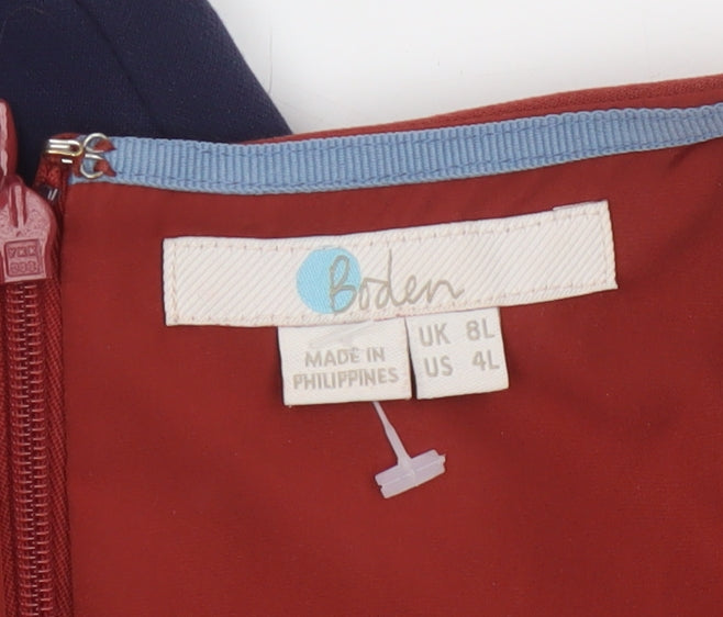 Boden Women Red Colourblock Sheath Knee Length Dress Size 8