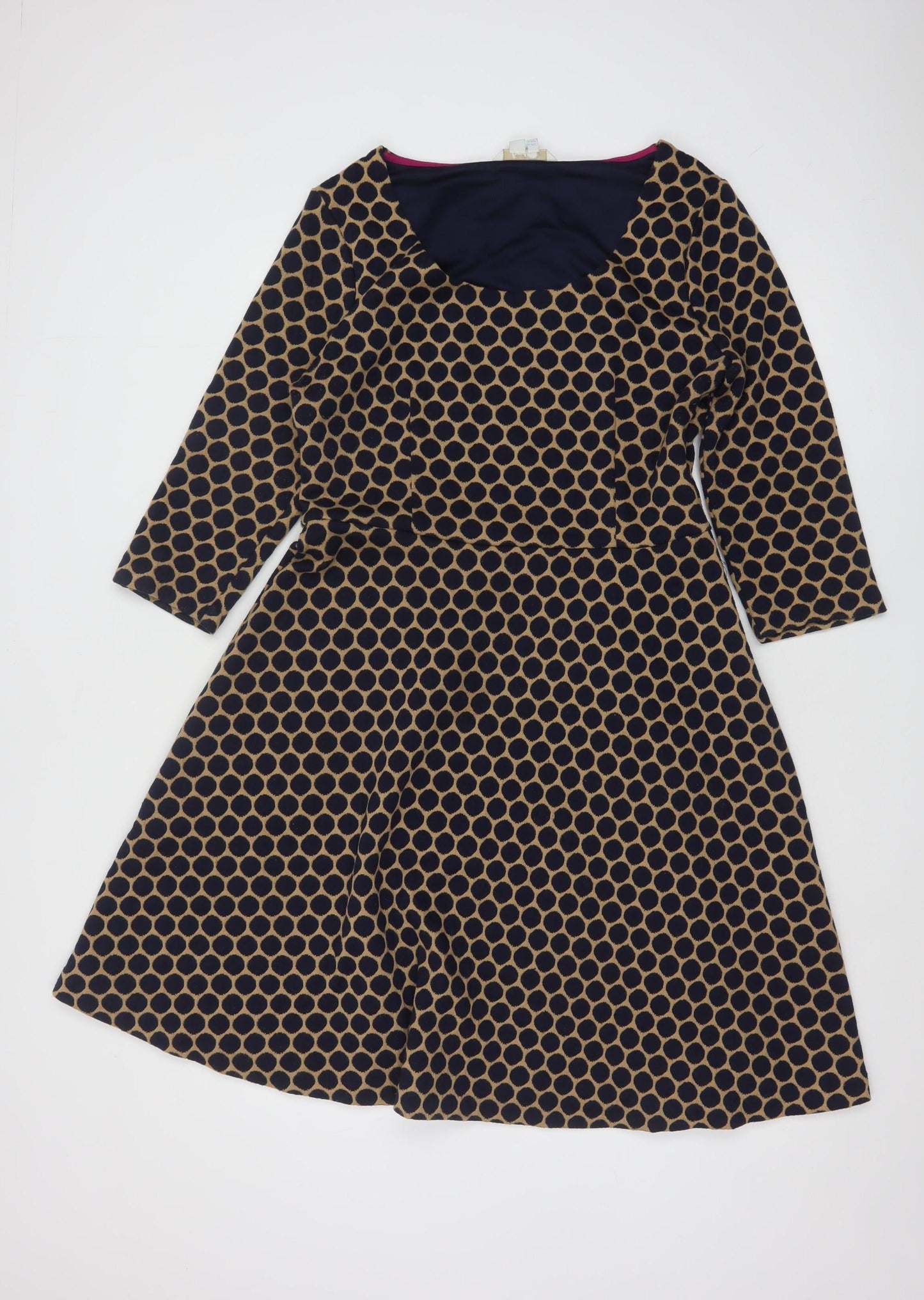 Boden Women’s Blue Geometric Fit & Flare Dress Size 14L