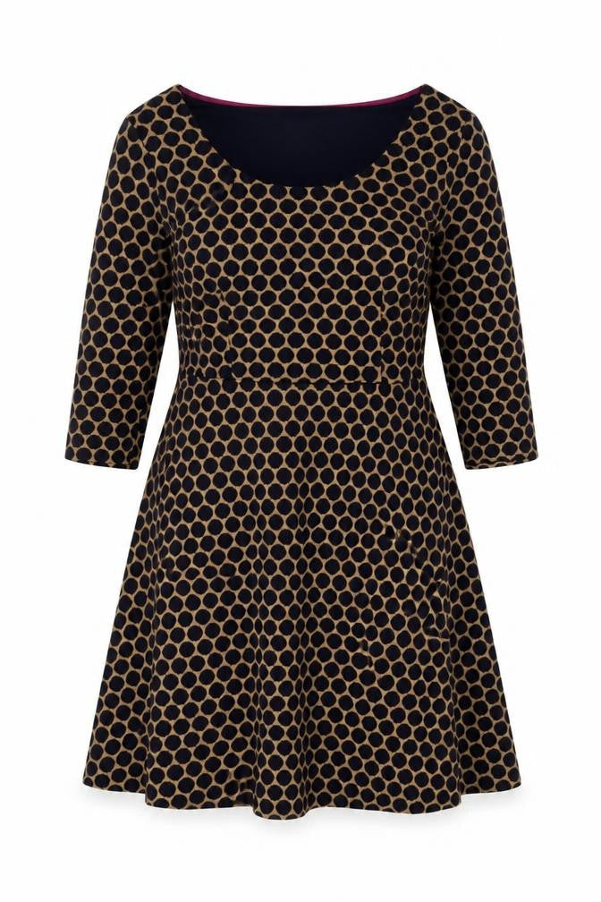 Boden Women’s Blue Geometric Fit & Flare Dress Size 14L