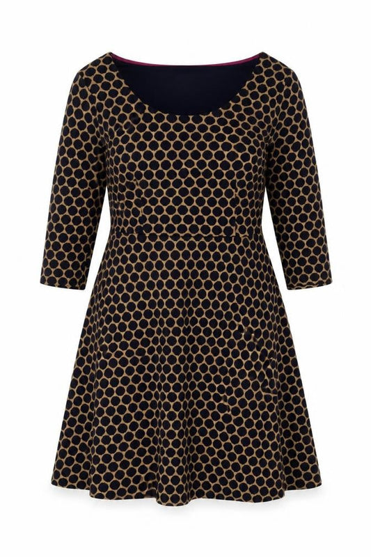 Boden Women’s Blue Geometric Fit & Flare Dress Size 14L