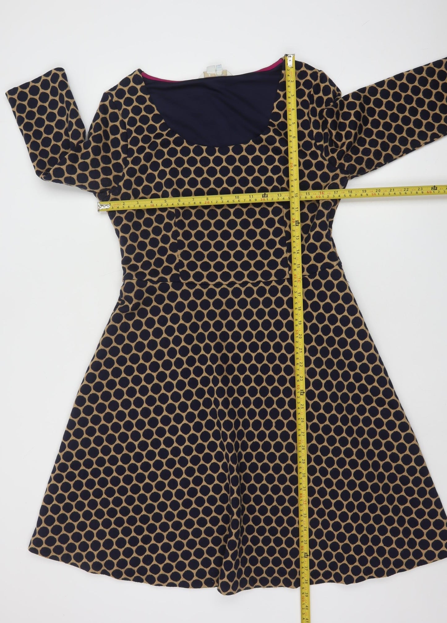 Boden Women’s Blue Geometric Fit & Flare Dress Size 14L