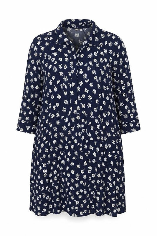 Phase Eight Women’s Blue Floral Viscose Shirt Dress Size 14