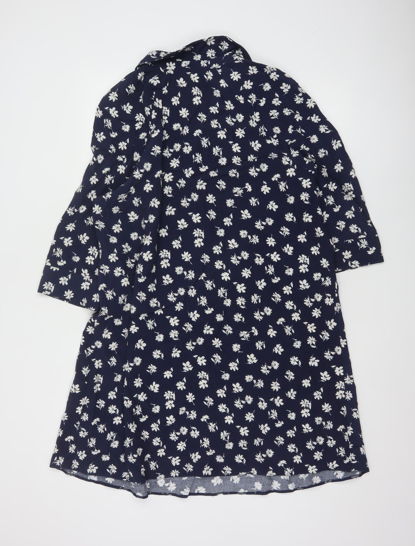 Phase Eight Women’s Blue Floral Viscose Shirt Dress Size 14