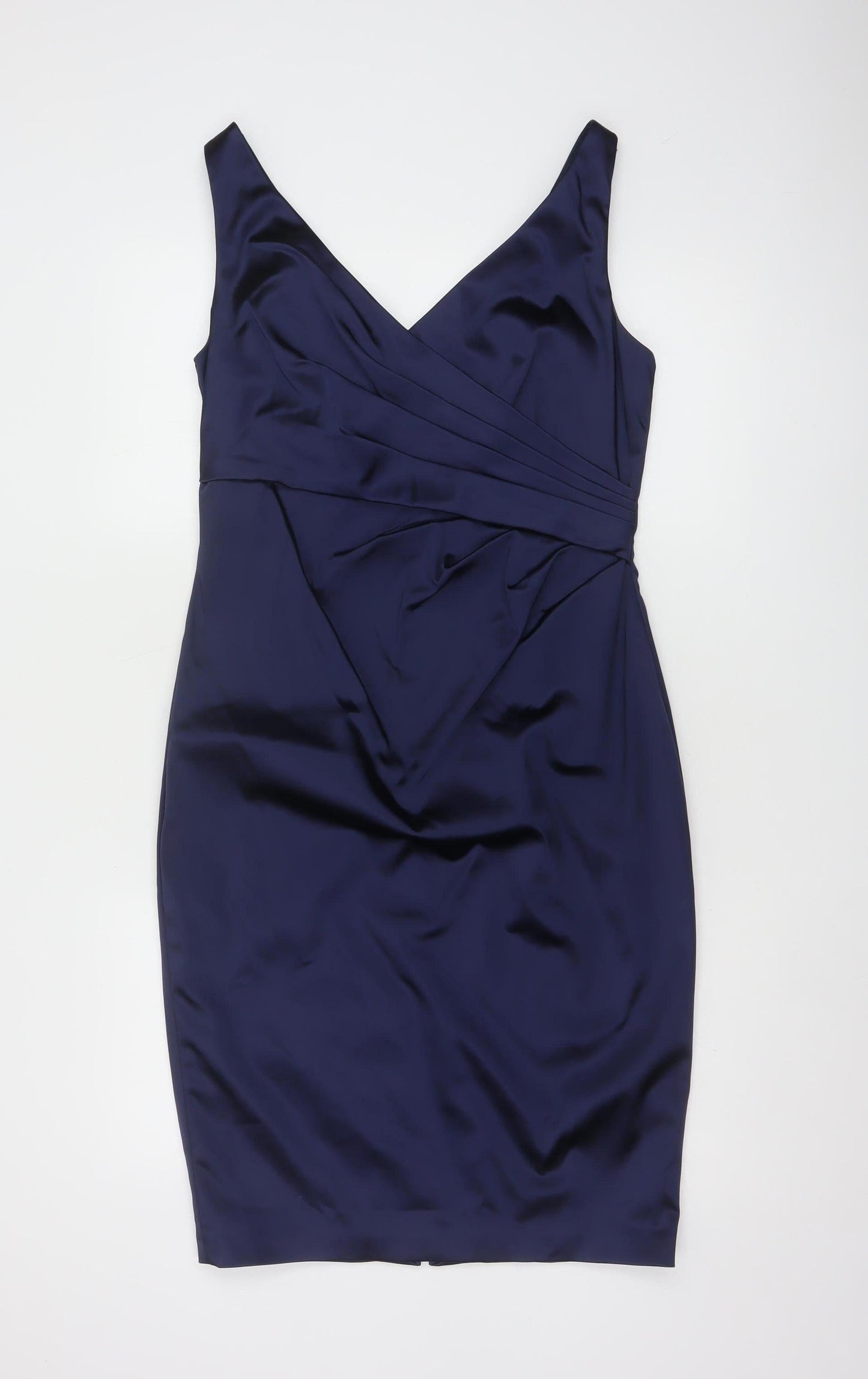 Coast Women’s Blue Satin Bodycon Knee Length Dress Size 12