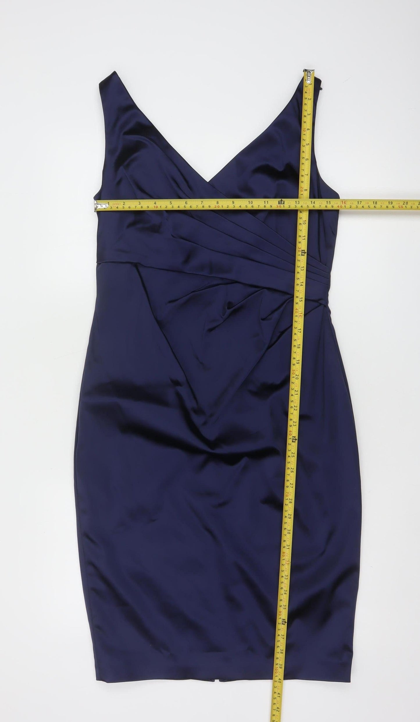 Coast Women’s Blue Satin Bodycon Knee Length Dress Size 12