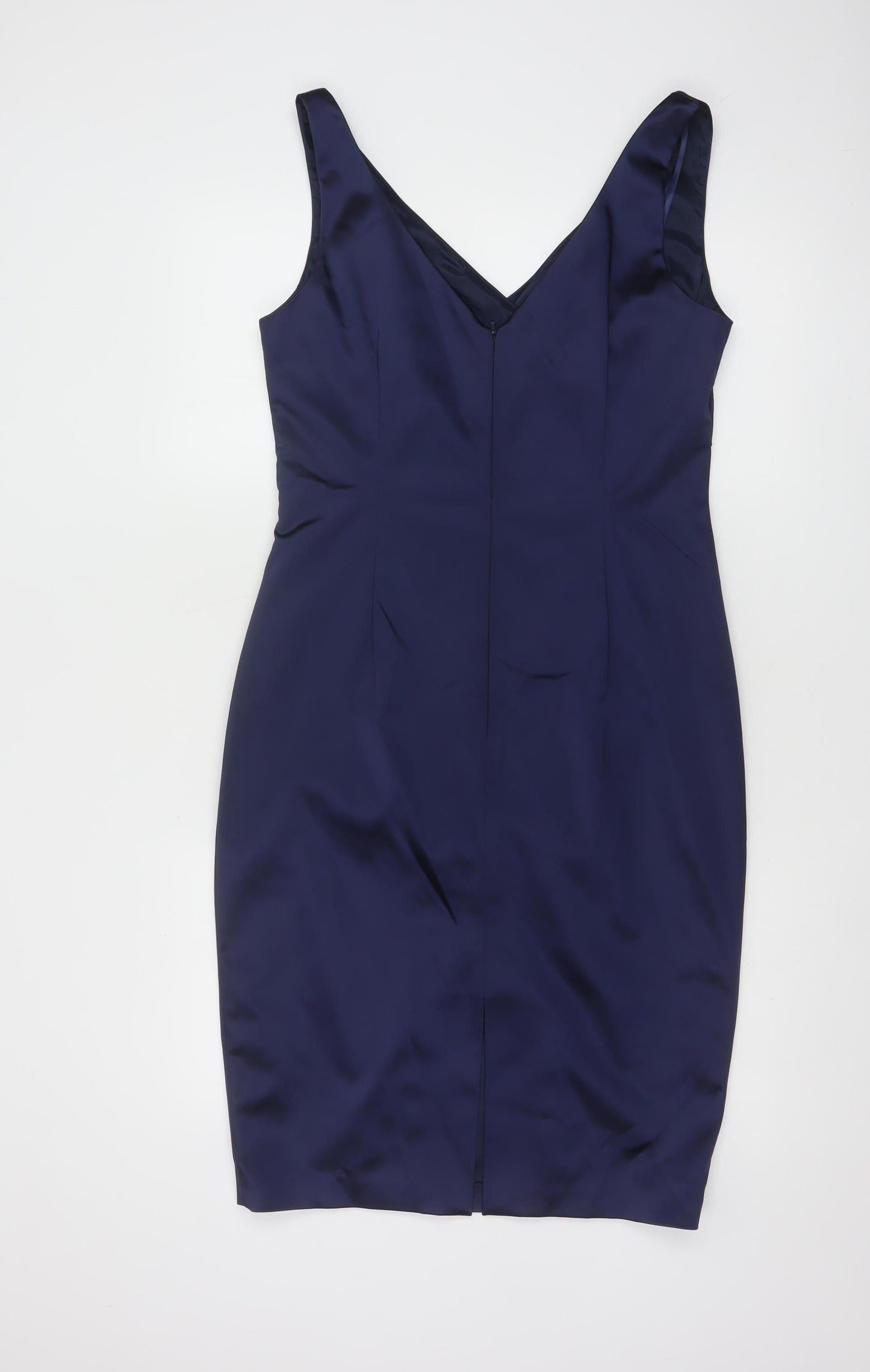 Coast Women’s Blue Satin Bodycon Knee Length Dress Size 12