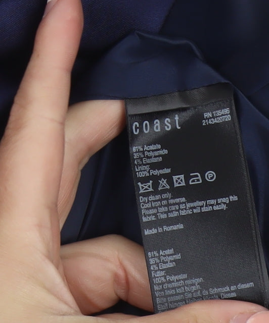 Coast Women’s Blue Satin Bodycon Knee Length Dress Size 12
