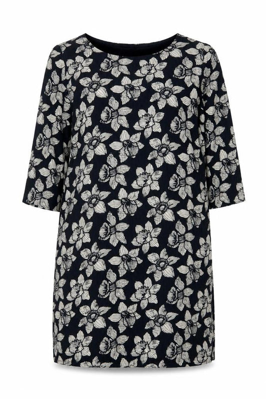 Seasalt Cornwall Women's Blue Floral Shift Knee Length Dress Size 14