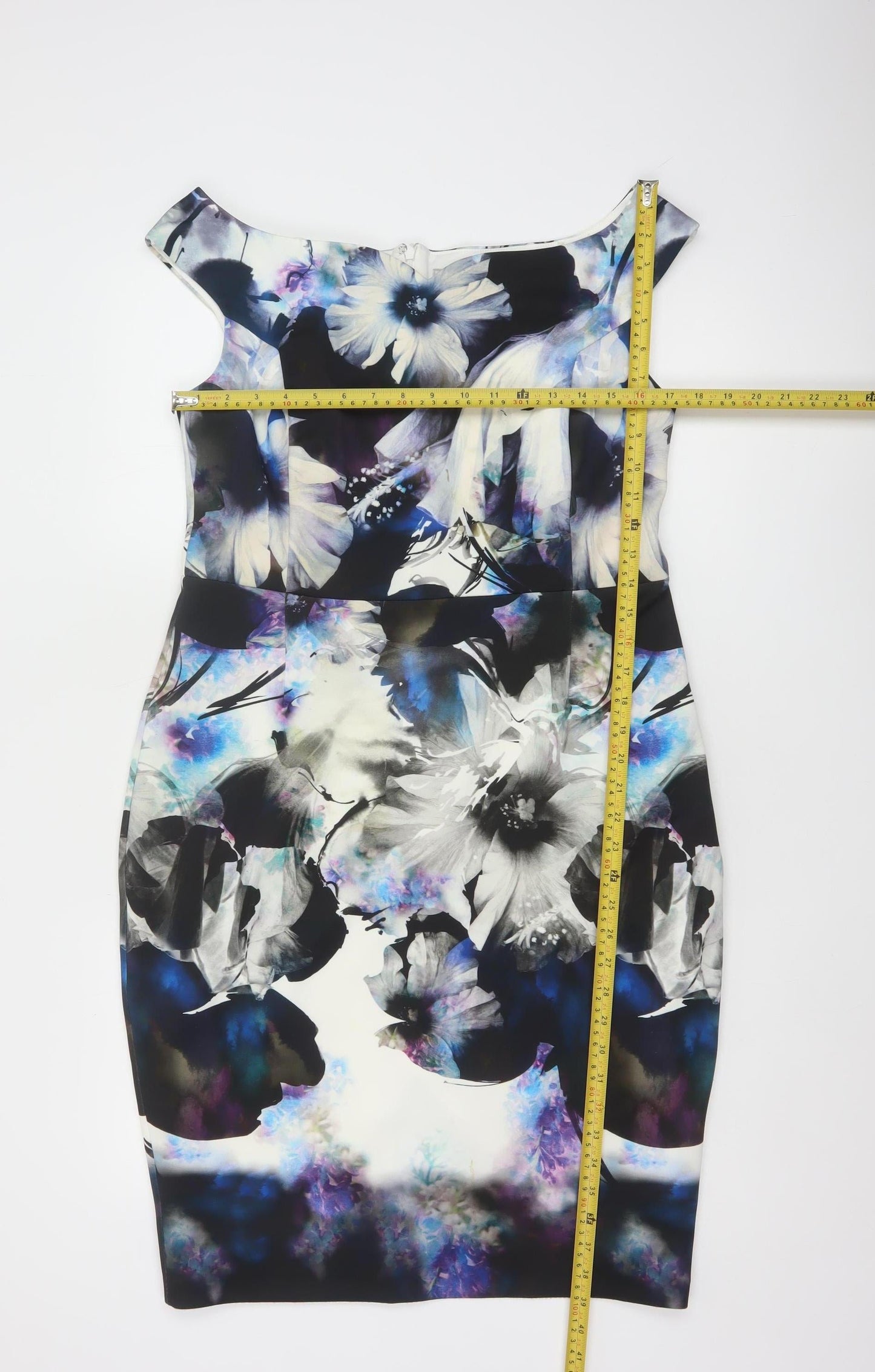 Coast Women's Multicoloured Floral Off-Shoulder Bodycon Dress Size 16