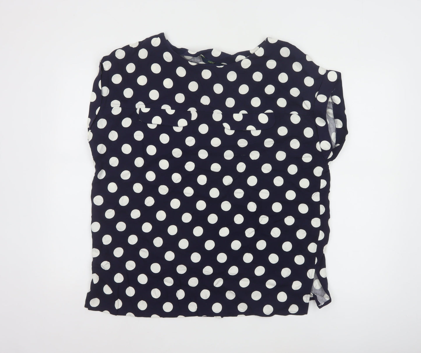 Next Women's Blue Polka Dot Viscose Blouse Size 16