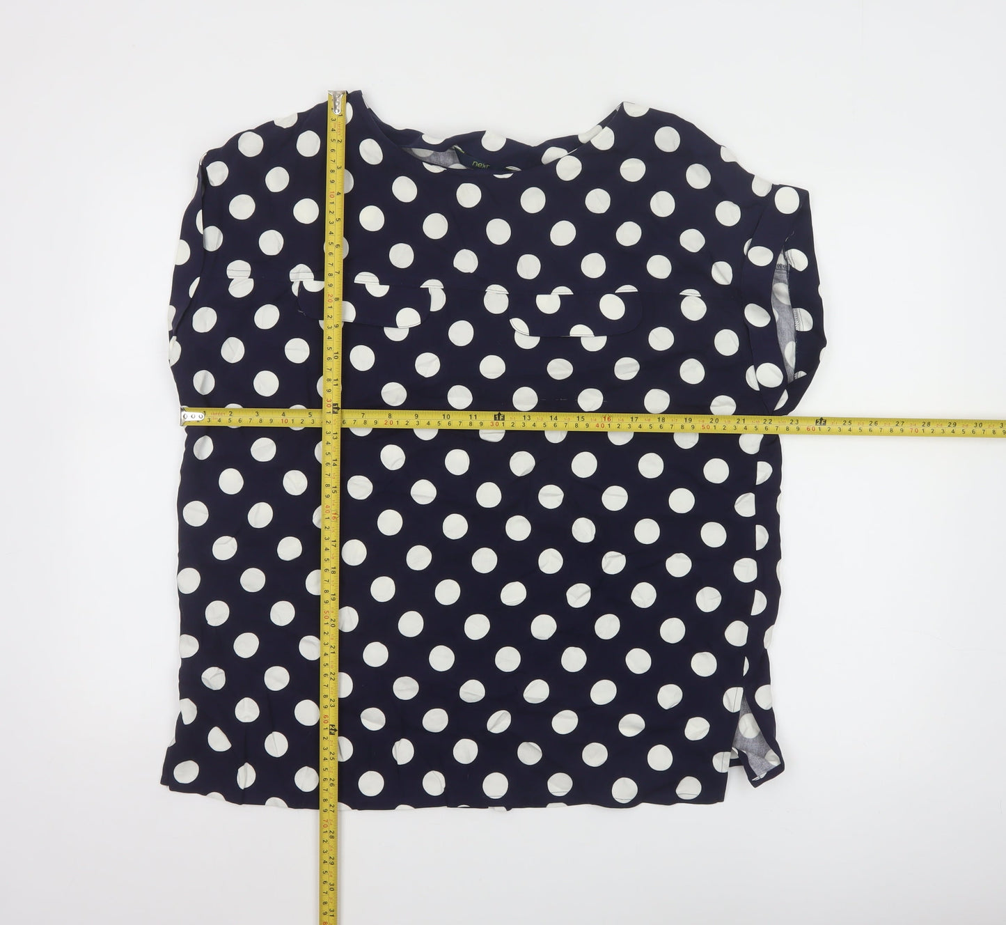 Next Women's Blue Polka Dot Viscose Blouse Size 16
