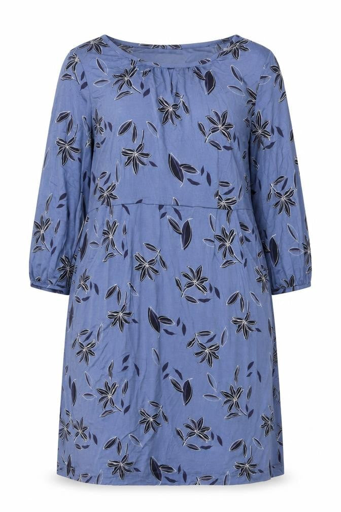 White Stuff Women’s Blue Floral Shift Dress Size 14 Viscose Stretch