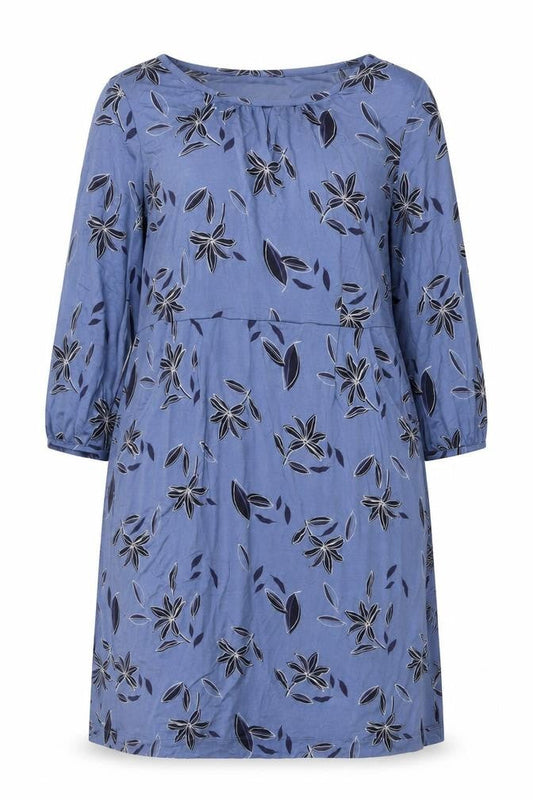 White Stuff Women’s Blue Floral Shift Dress Size 14 Viscose Stretch