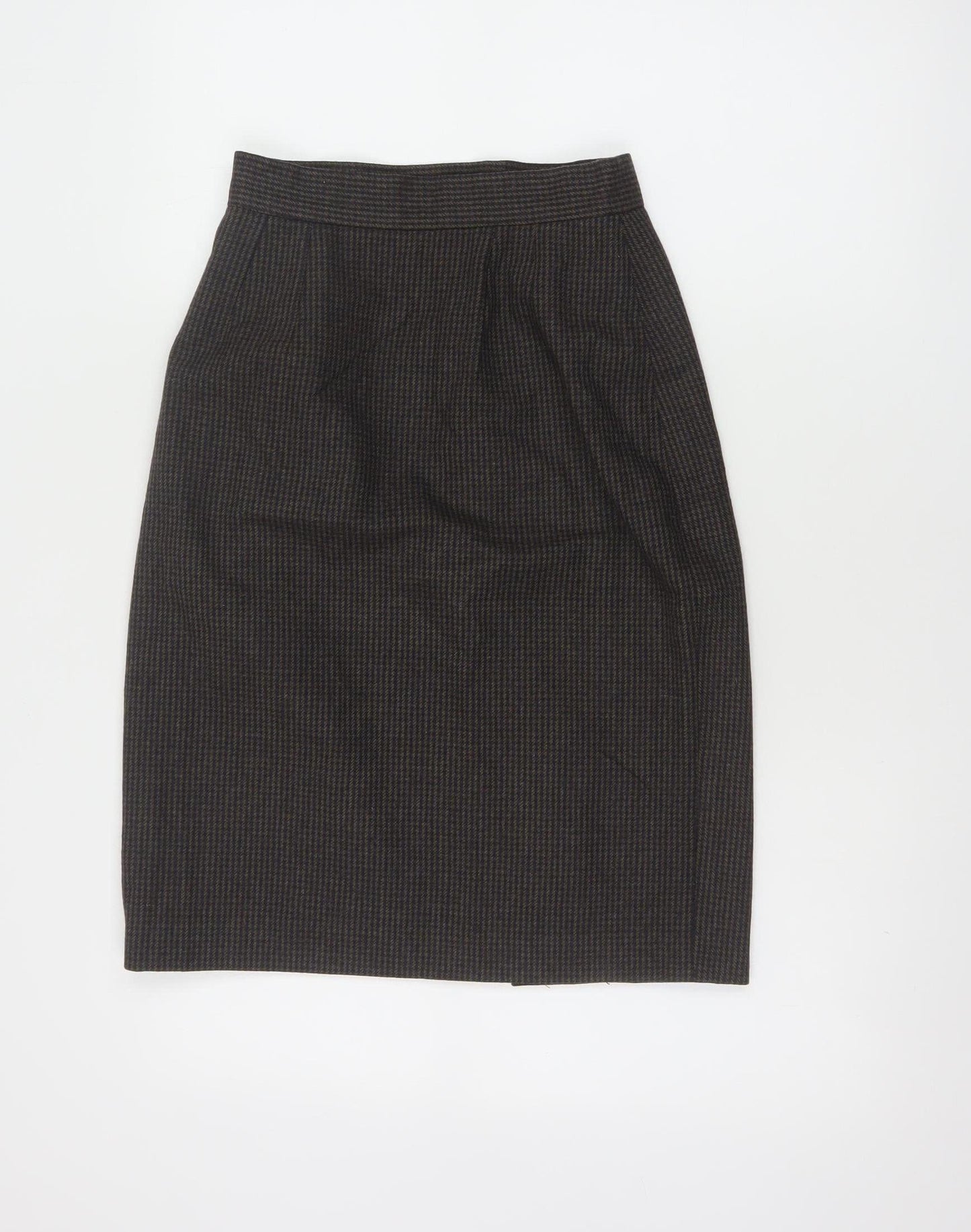 Next Women Brown Wool Blend Pencil Skirt Size 10 Workwear