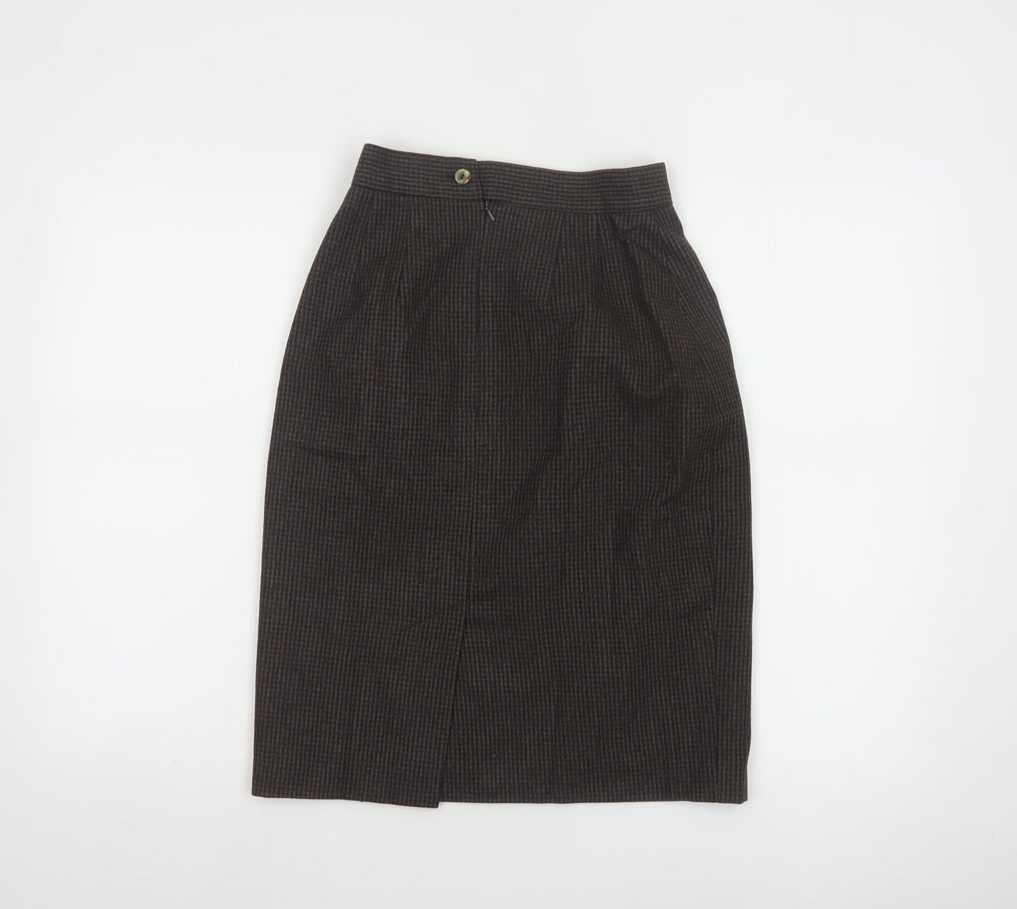 Next Women Brown Wool Blend Pencil Skirt Size 10 Workwear