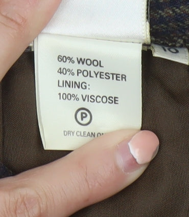 Next Women Brown Wool Blend Pencil Skirt Size 10 Workwear