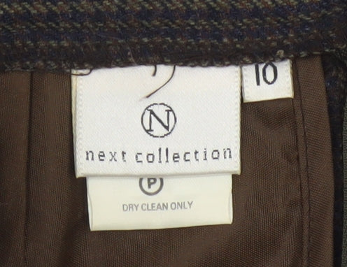 Next Women Brown Wool Blend Pencil Skirt Size 10 Workwear