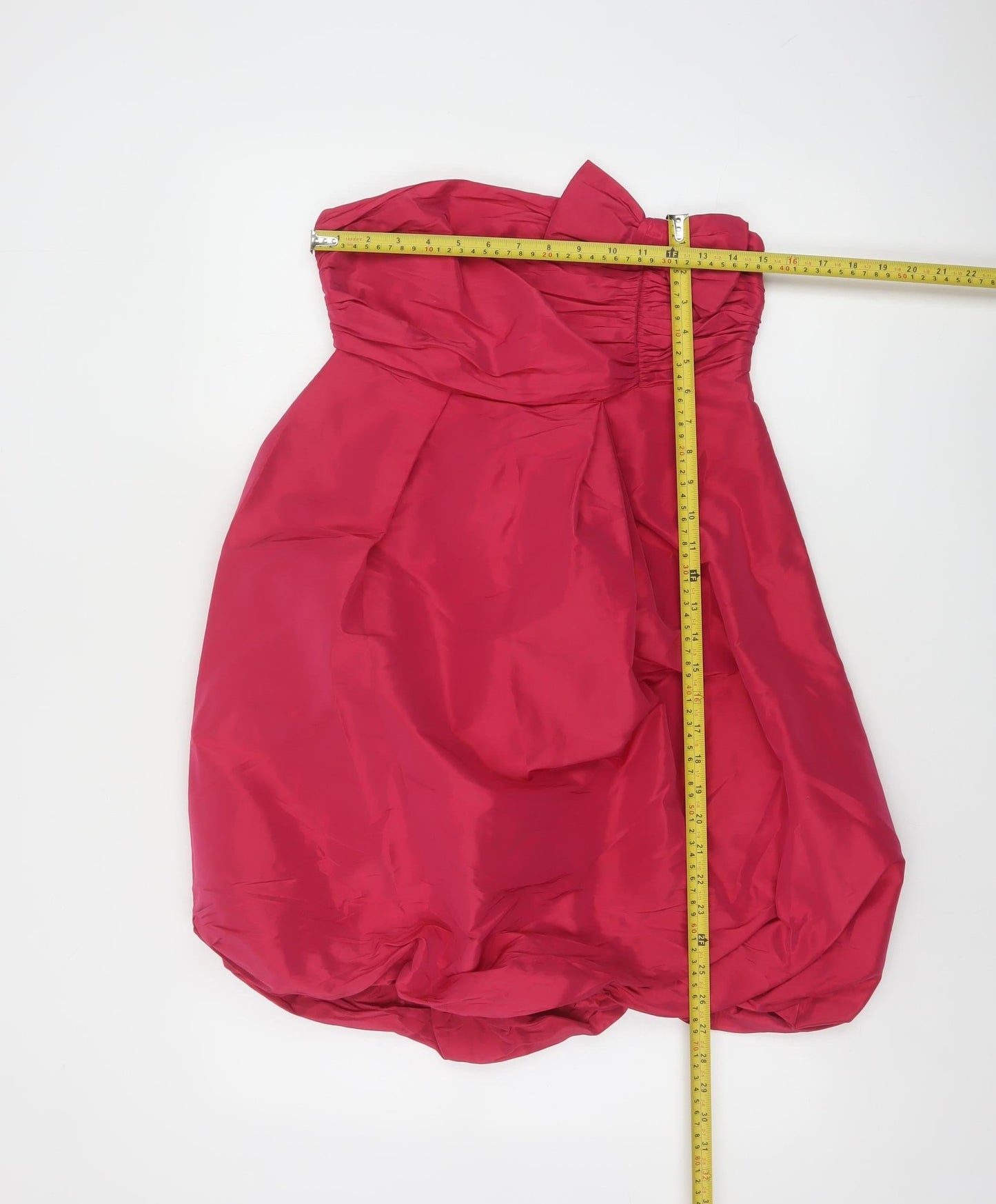 Oasis Women Red Strapless Bubble Hem Party Dress Size 10