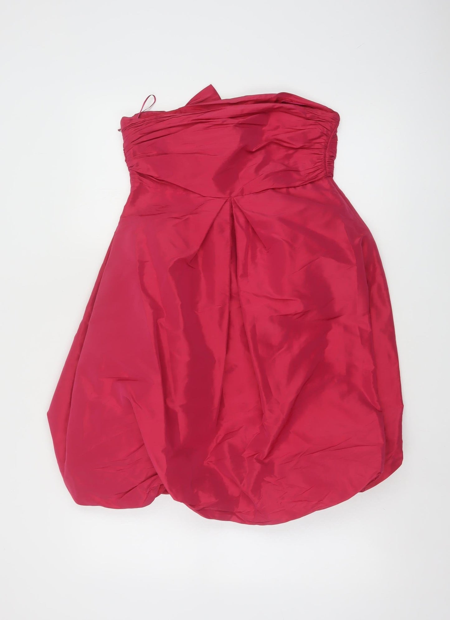 Oasis Women Red Strapless Bubble Hem Party Dress Size 10