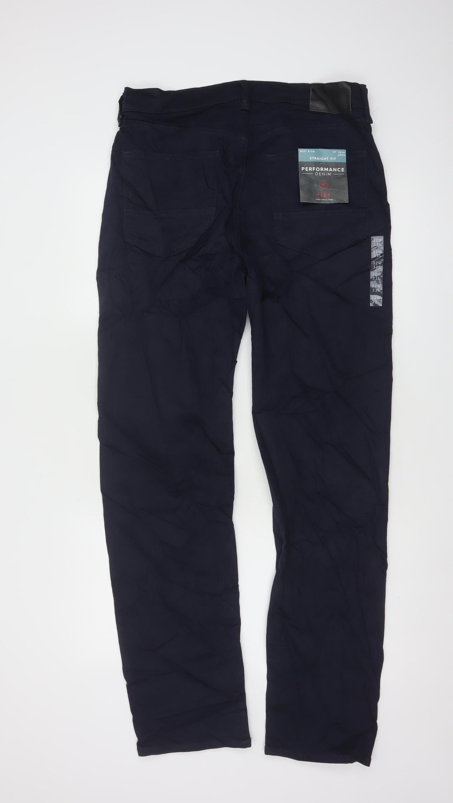 Marks and Spencer Men's Blue Regular Fit Chino Trousers 32/33