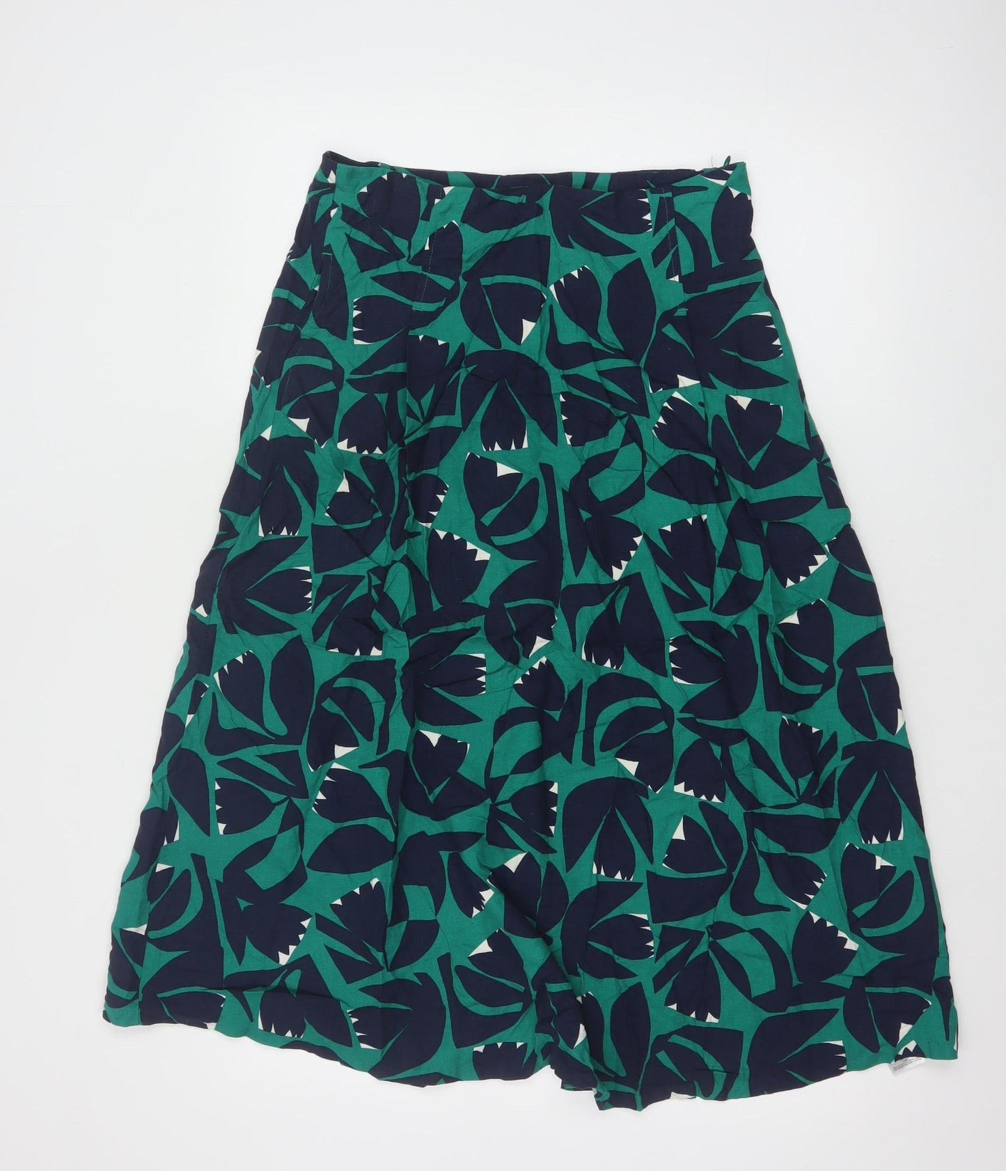 Seasalt Cornwall Womens Green Floral A-Line Midi Skirt UK 10
