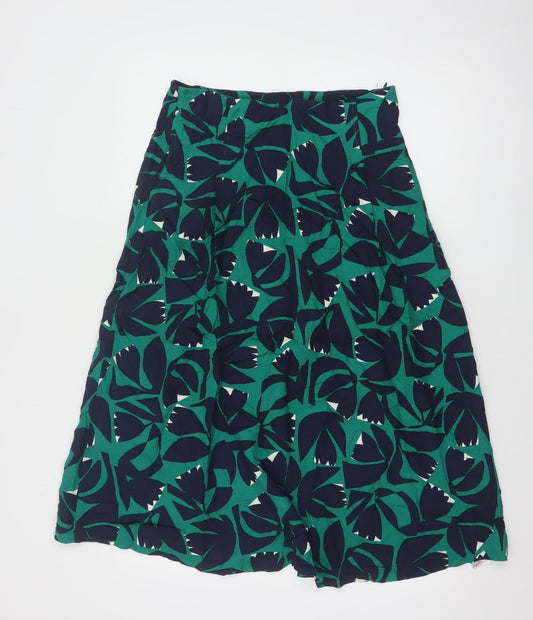 Seasalt Cornwall Womens Green Floral A-Line Midi Skirt UK 10