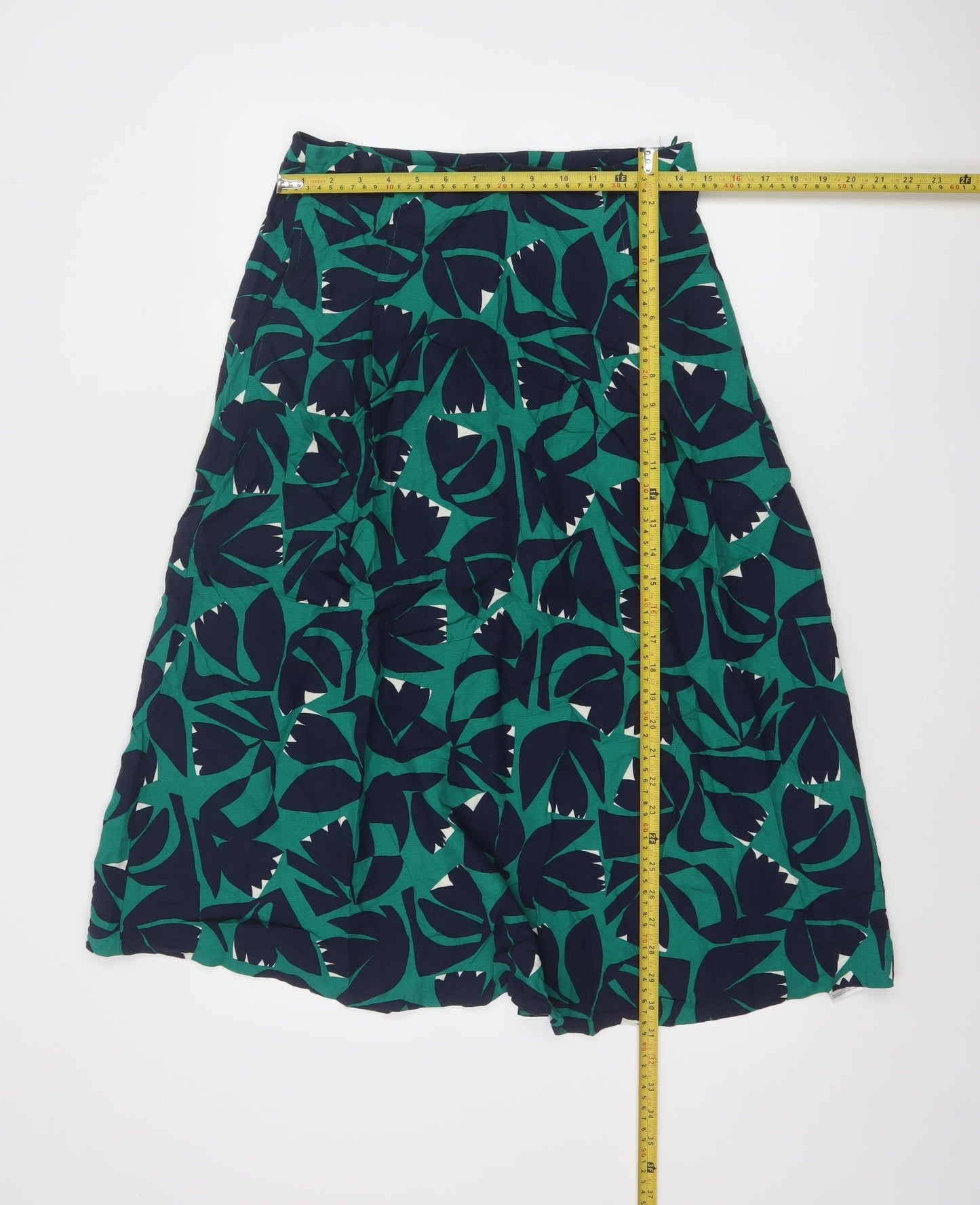 Seasalt Cornwall Womens Green Floral A-Line Midi Skirt UK 10