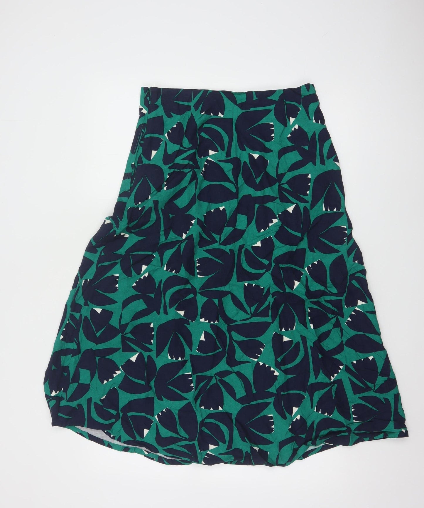Seasalt Cornwall Womens Green Floral A-Line Midi Skirt UK 10