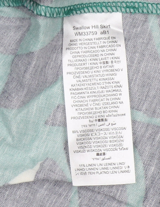 Seasalt Cornwall Womens Green Floral A-Line Midi Skirt UK 10