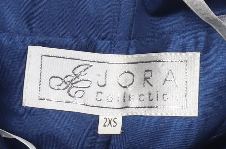 Jora Collection Women's Blue Strapless Bow Short Satin Ball Gown XS