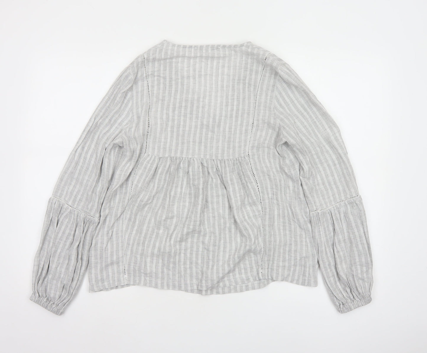 Maison de Nimes Women’s Grey Check Tunic Blouse Size 8