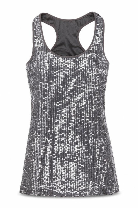Lipsy Women’s Silver Sequin Bodycon Sleeveless Short Dress Size 12