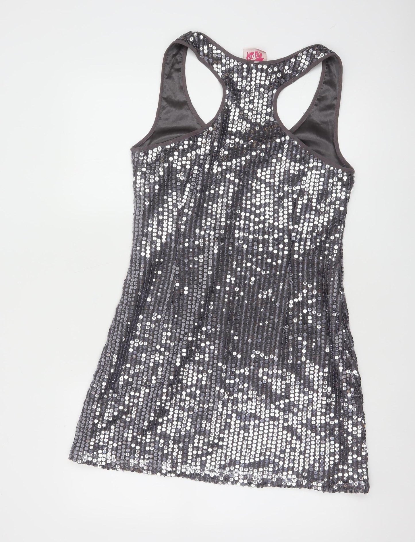 Lipsy Women’s Silver Sequin Bodycon Sleeveless Short Dress Size 12