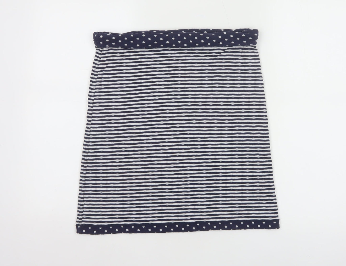 White Stuff Women Blue Striped Cotton Stretch Skirt Size 10