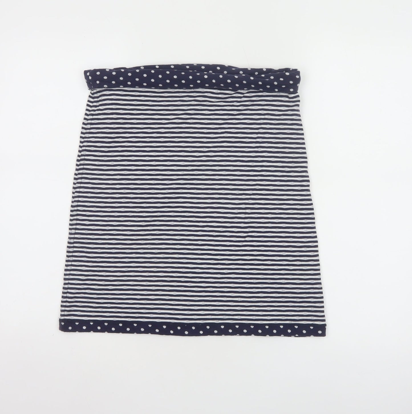 White Stuff Women Blue Striped Cotton Stretch Skirt Size 10
