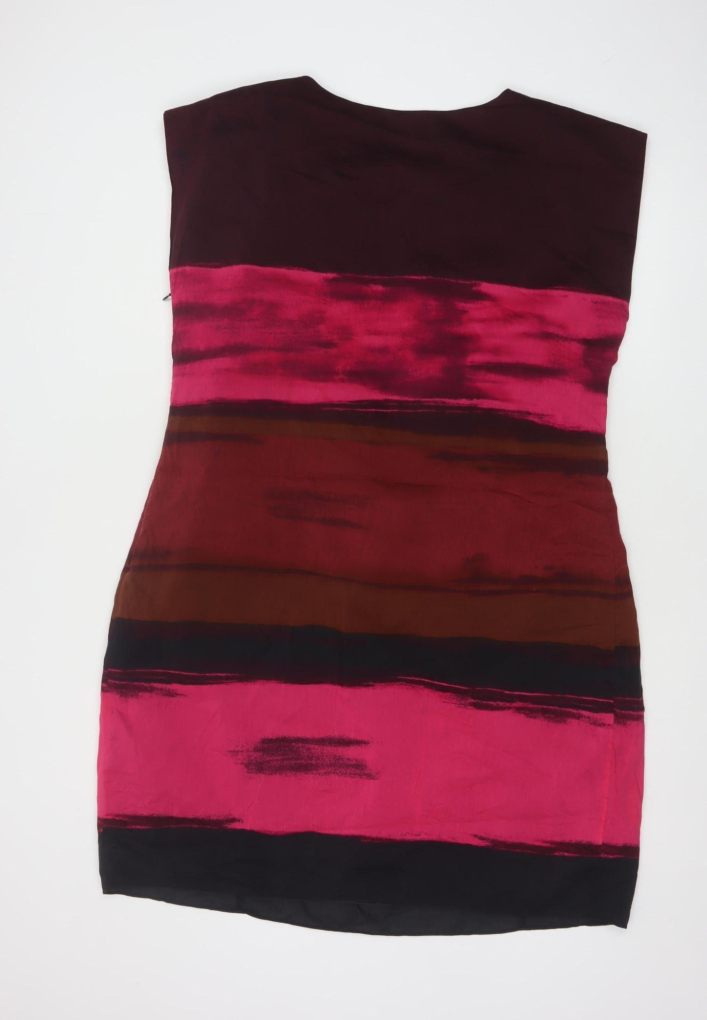 Laura Ashley Women’s Multicoloured Shift Dress UK 18 Silk Cotton Knee Length
