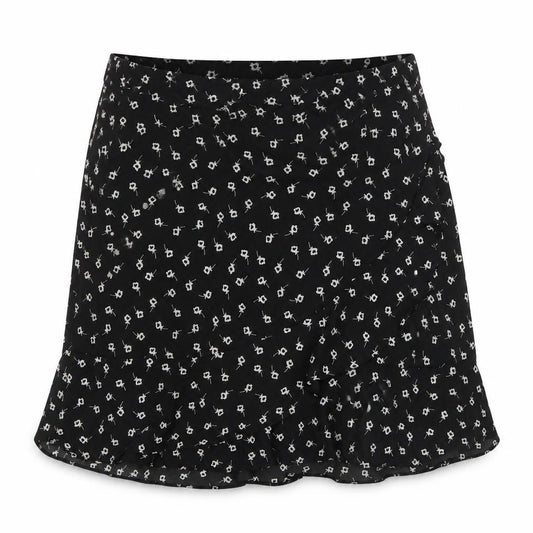 Oasis Women's Black Floral Short A-Line Skirt Size 10
