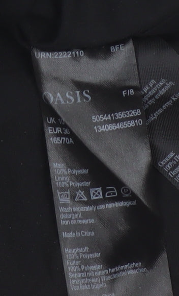 Oasis Women's Black Floral Short A-Line Skirt Size 10