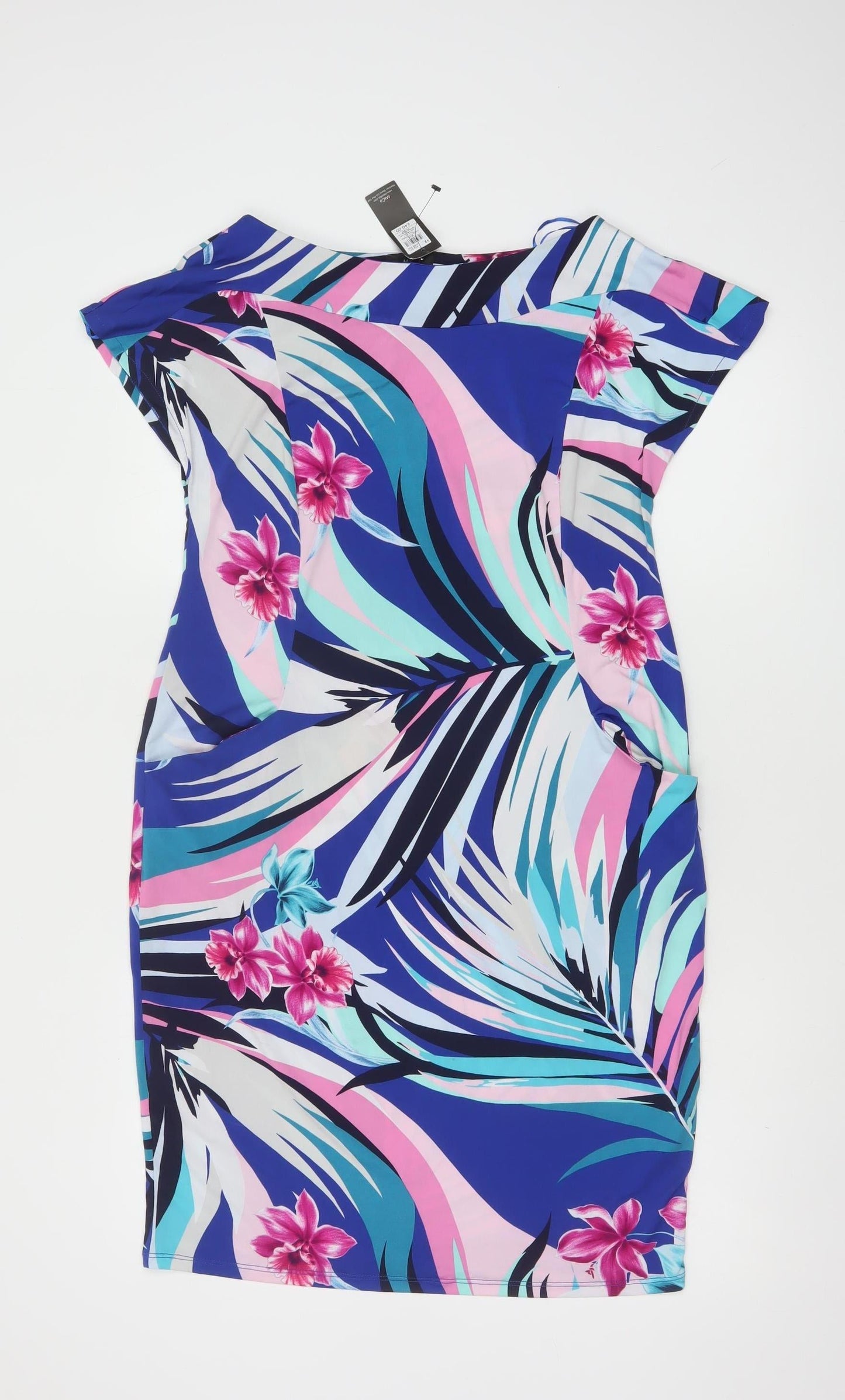 M&Co Women’s Multicoloured Floral Bodycon Knee Length Dress Size 12