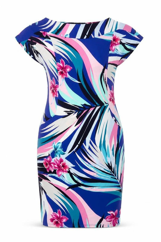 M&Co Women’s Multicoloured Floral Bodycon Knee Length Dress Size 12