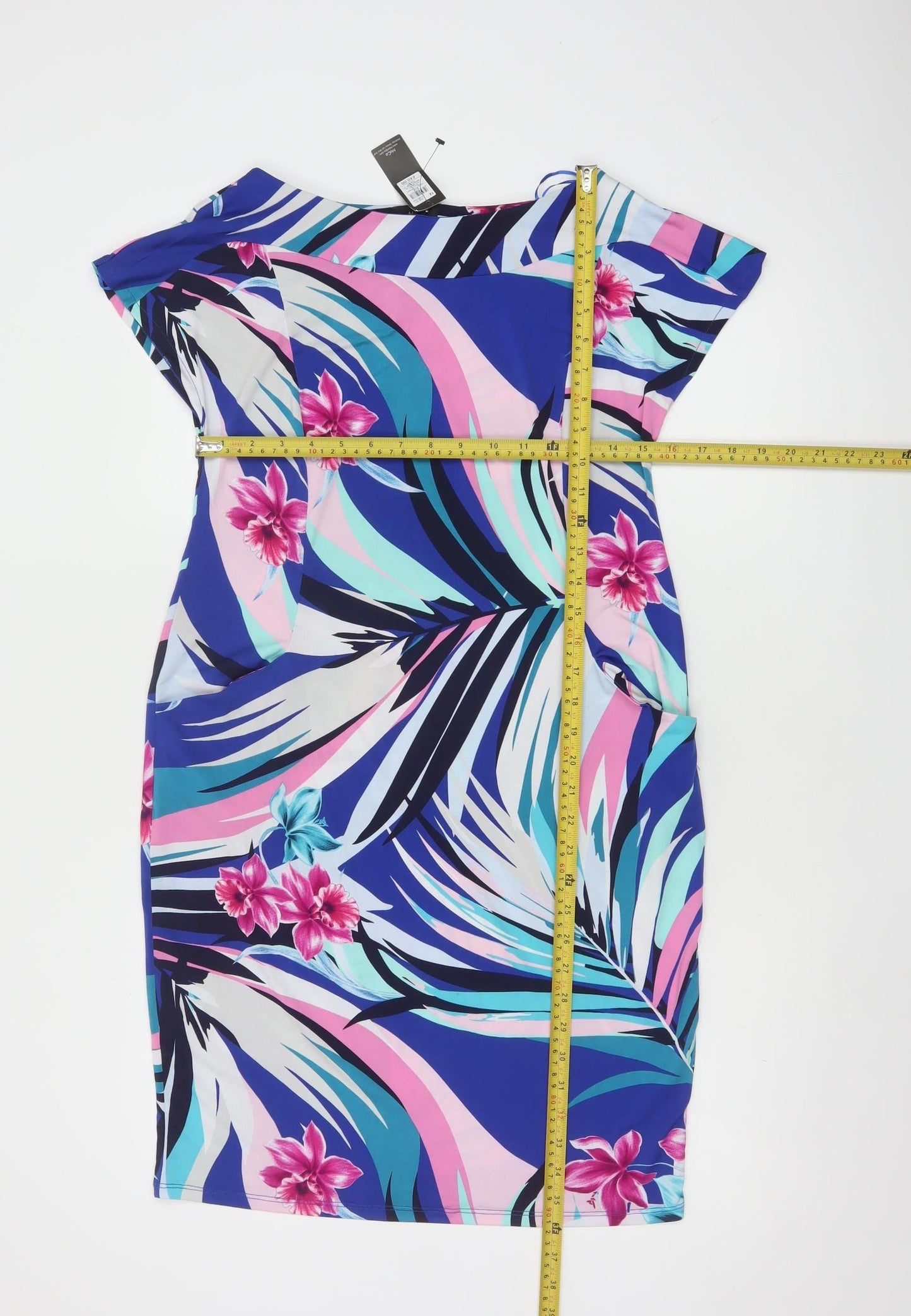 M&Co Women’s Multicoloured Floral Bodycon Knee Length Dress Size 12