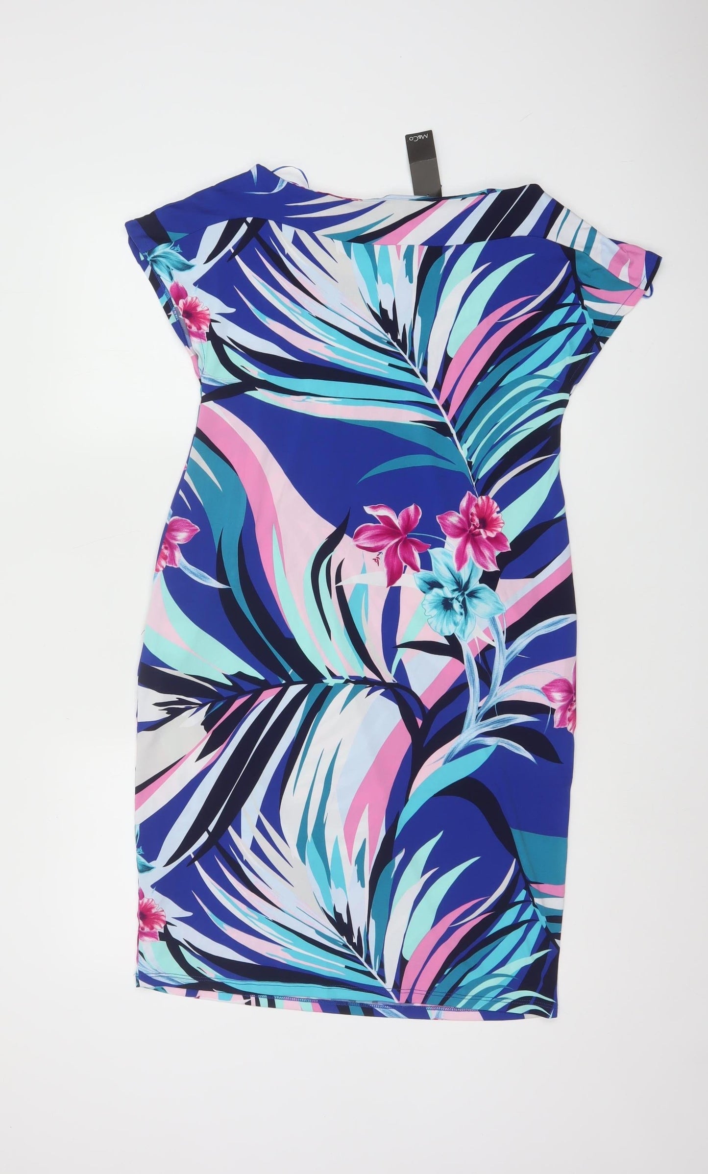 M&Co Women’s Multicoloured Floral Bodycon Knee Length Dress Size 12